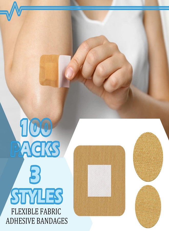 Treela 100 Pcs Spot Bandages Flexible Fabric Adhesive Knuckle Fingertip Bandages for Wound Care and First Aid Supplies, 3 Assorted Sizes - Image 2